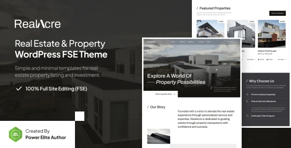 RealAcre – Real Estate & Property FSE WordPress Theme